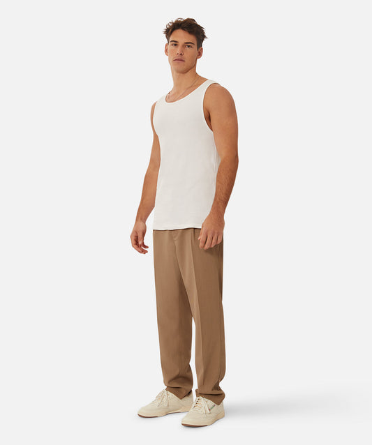 The Brando Ribbed Tank Top - Chalk