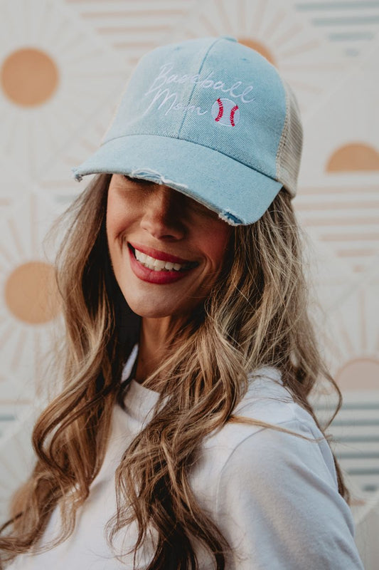 Baseball Mom Women's Trucker Denim Hat