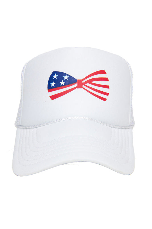 American Flag Bow Foam Hat