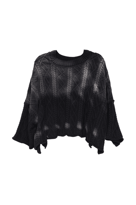 Black Slouchy Oversized Knit Fall Sweater
