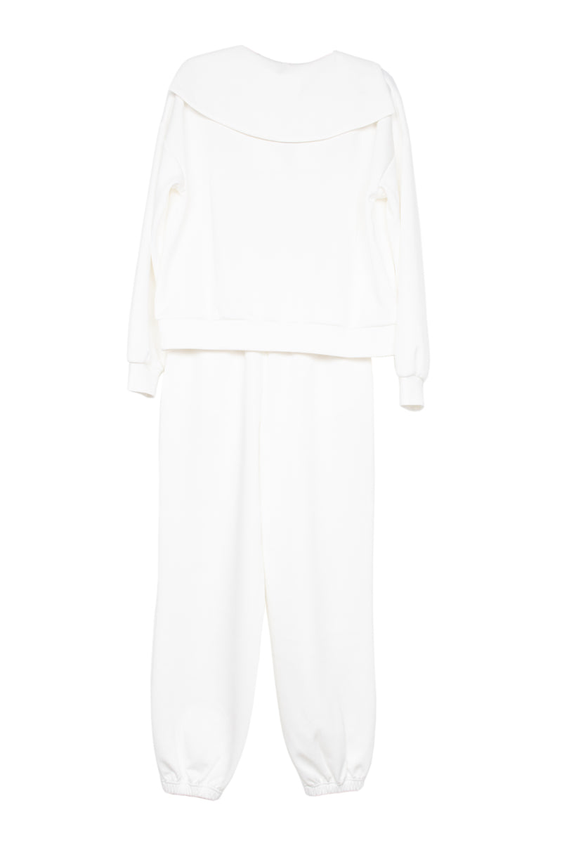 White Scuba Pants 2 Piece Set