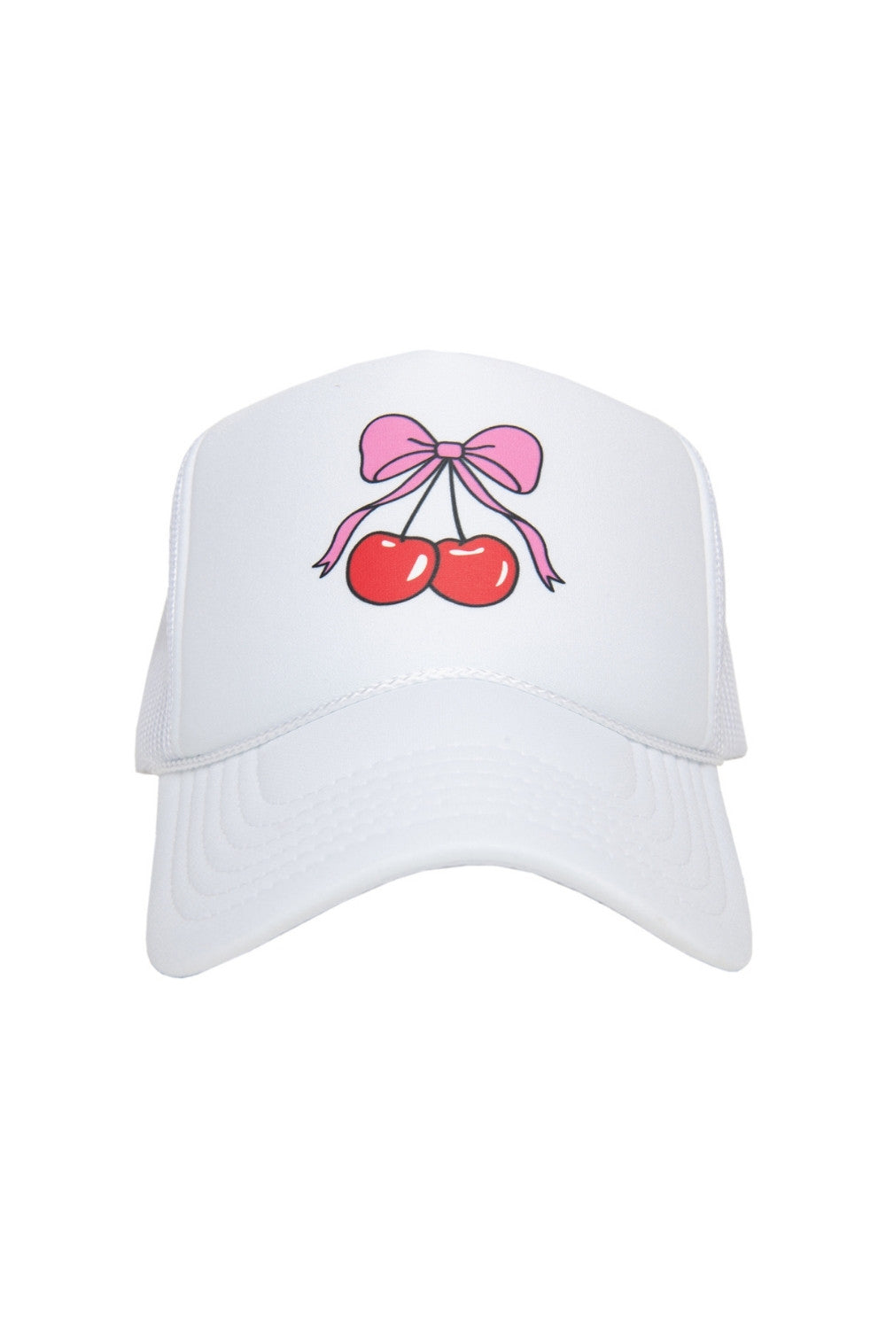 Cherry Bow Foam Mesh Hat