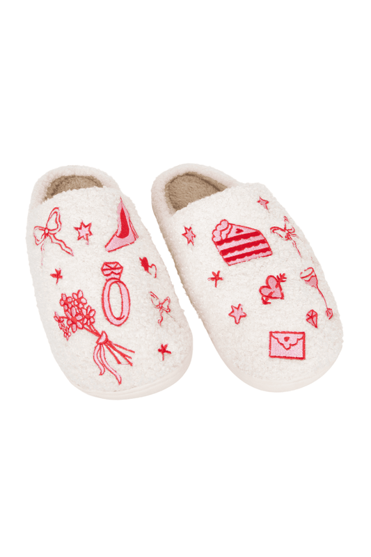 Wedding Doodles Ladies Slippers