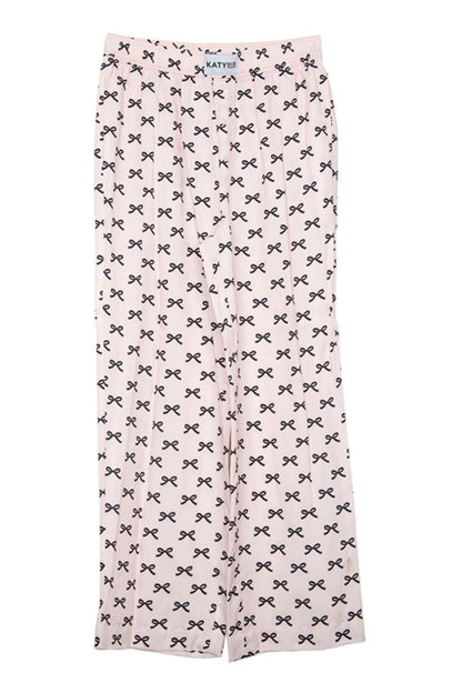 Mini Black Bow Light Pink Soft Boxer Pants