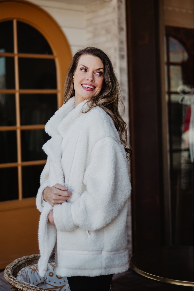 White Sherpa Teddy Jacket