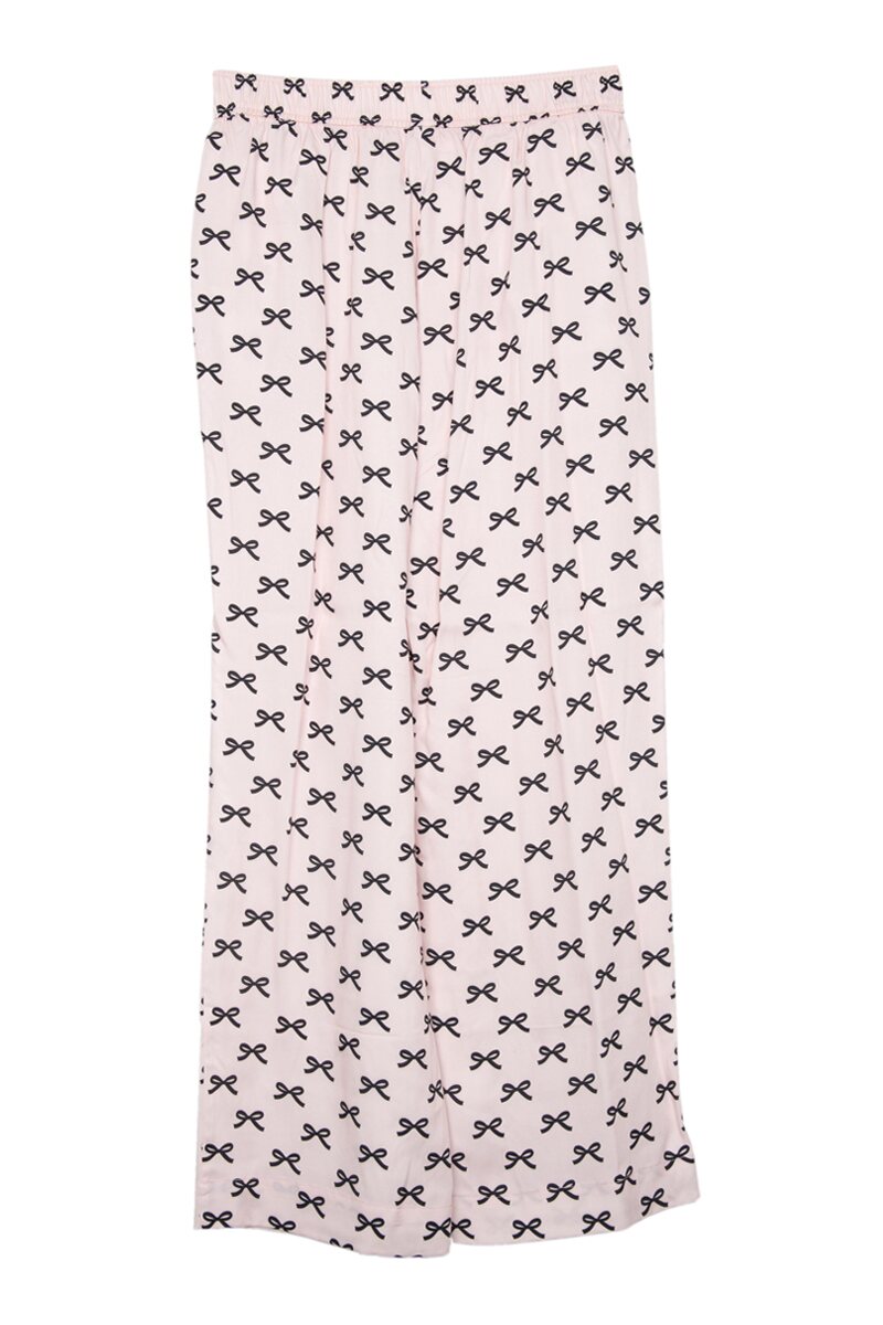 Mini Black Bow Light Pink Soft Boxer Pants