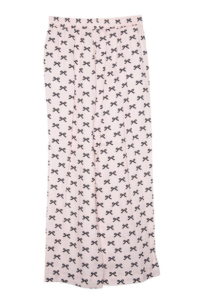 Mini Black Bow Light Pink Soft Boxer Pants