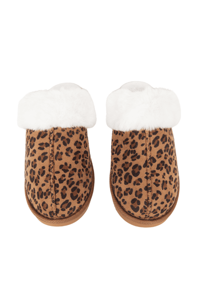 Leopard Print Faux Fur Comfy Slippers