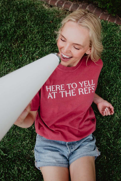 Here To Yell At The Refs Woman Graphic Tee