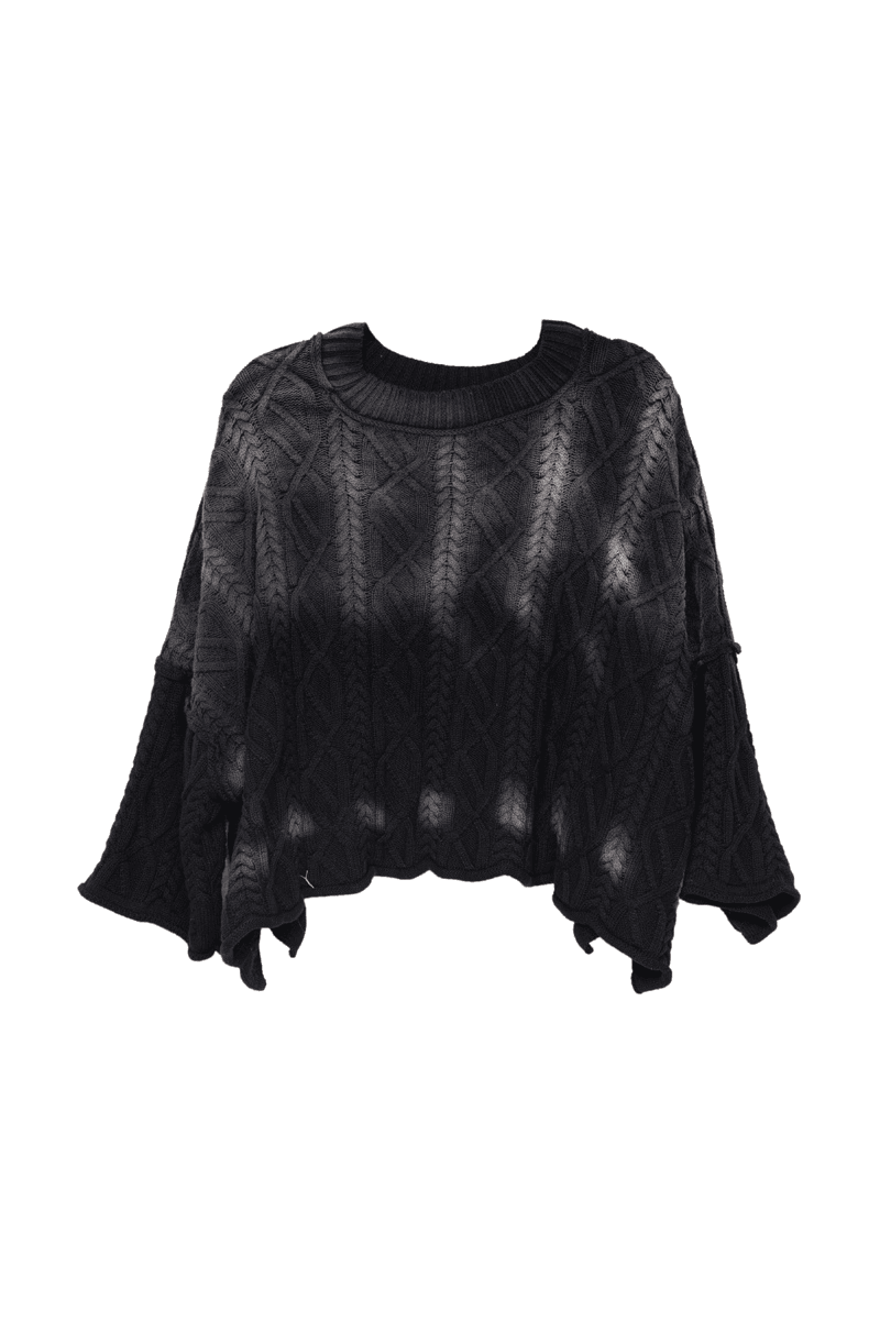 Black Slouchy Oversized Knit Fall Sweater