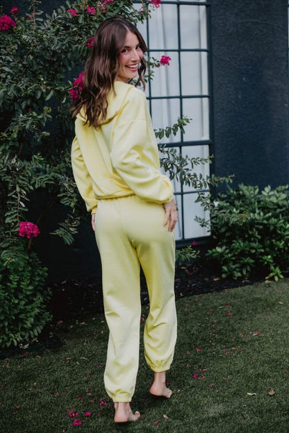 Yellow Scuba Pants Set Women's