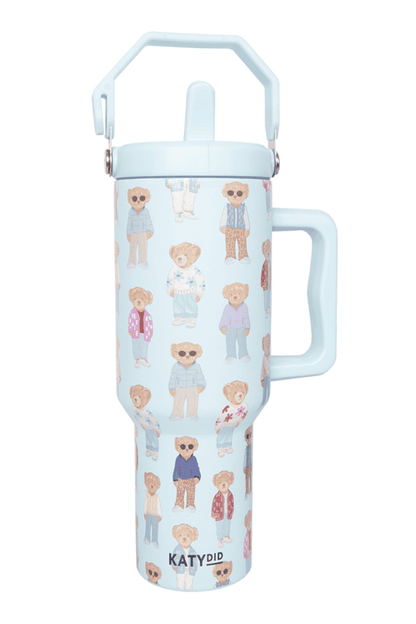 Fall Bears 38 Oz Tumbler with Lid Handle