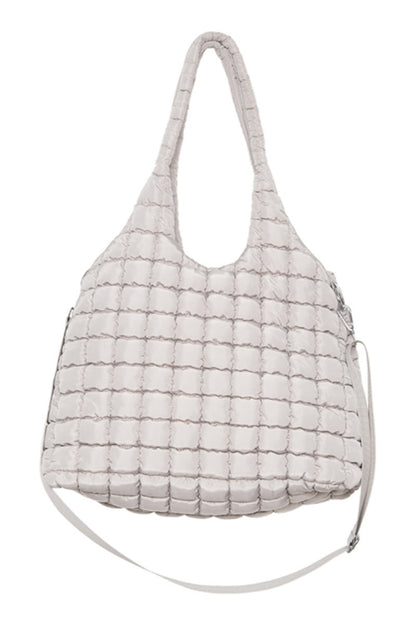 Sand Rectangular Quilted Tote Bag Puffer