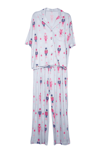 Nutcrackers Christmas Blue Matching Holiday PJs