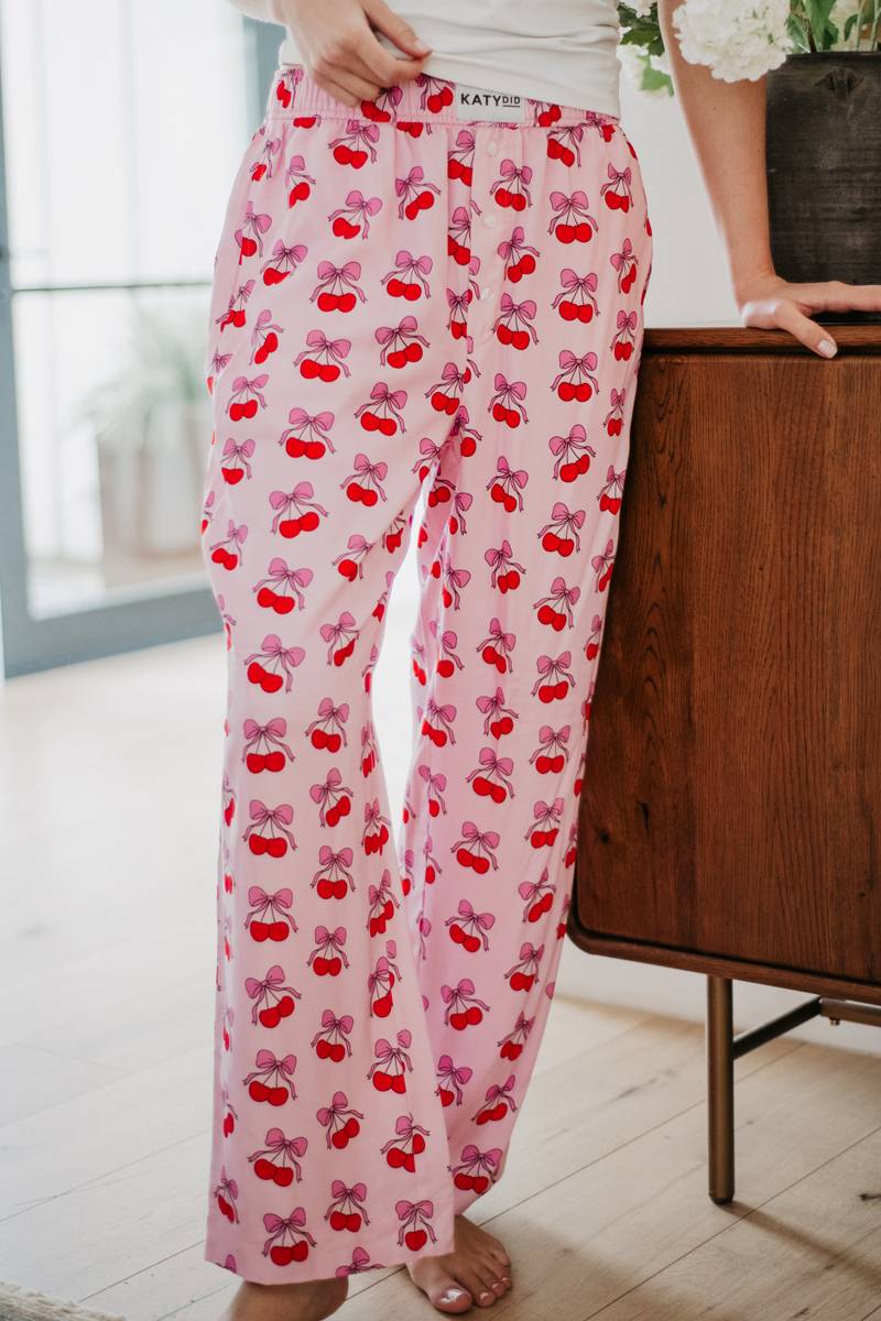 Cherry Bows All Over Boxer Pants