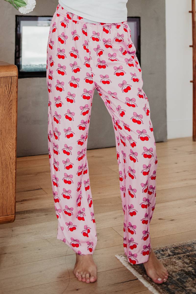 Cherry Bows All Over Boxer Pants